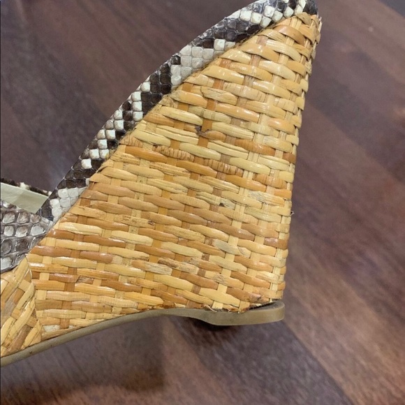 Prada straw raffia wedges  snakeskin brown - Picture 4 of 6